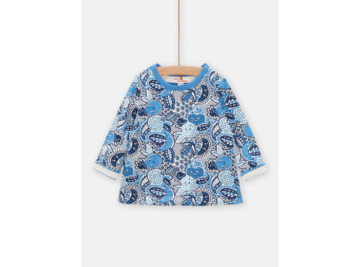 Tee Shirt Manches Longues Bleu
