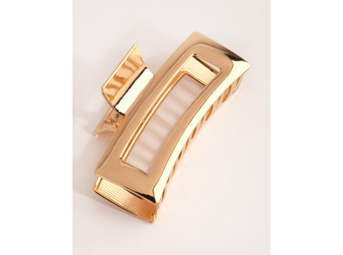 Gold Metal Rectangle Claw Clip