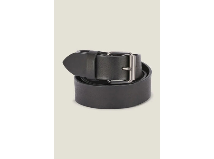 Ceinture large en cuir - Noir