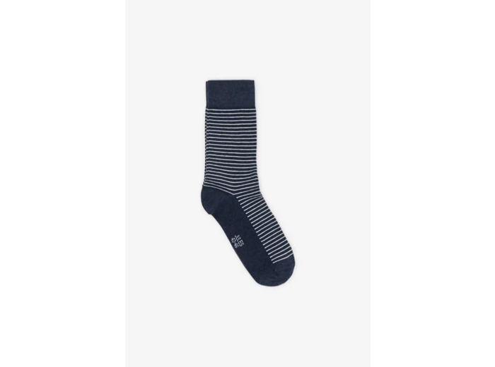 Chaussettes hautes rayées - Bleu foncé