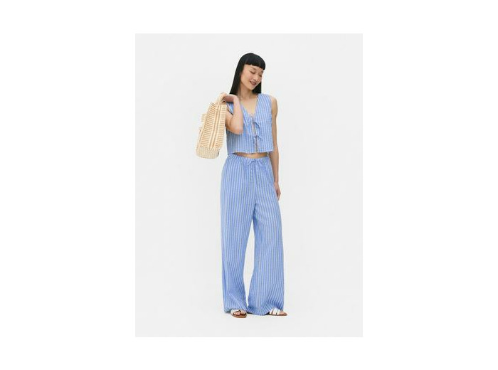Pantalon rayé en seersucker