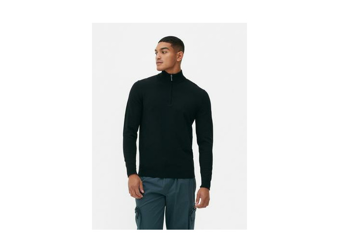Pull tricoté semi-zippé