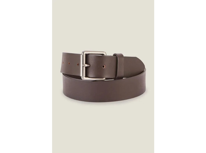 Ceinture large en cuir - Marron