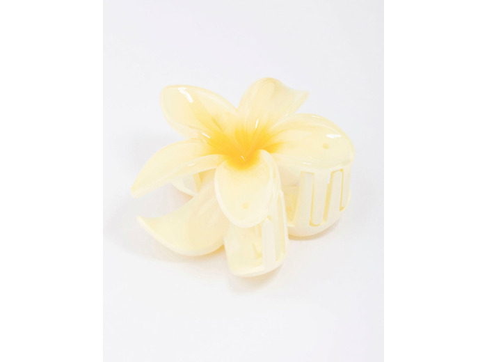 Yellow Ombre Hibiscus Hair Claw Clip