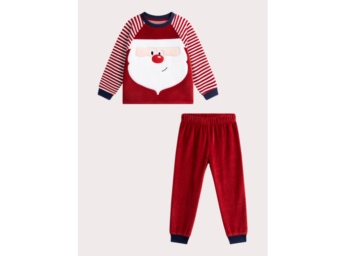 Pyjama père Noël en velours pour garçon