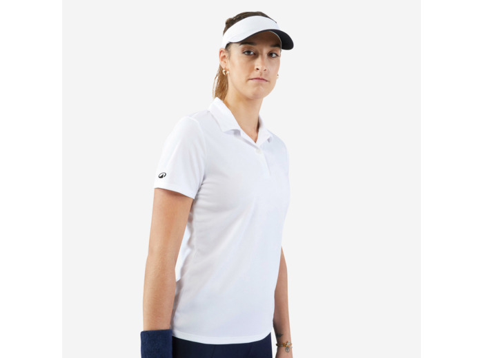 Polo tennis dry femme - Essentiel 100 blanc