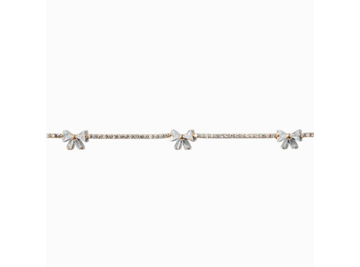 Ras-de-cou couleur dorée en zircon cubique nœud en strass
