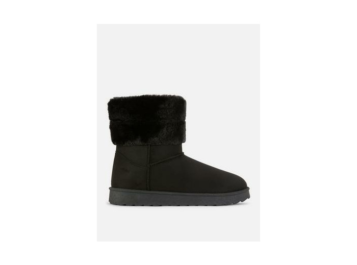 Bottes à col en fausse fourrure