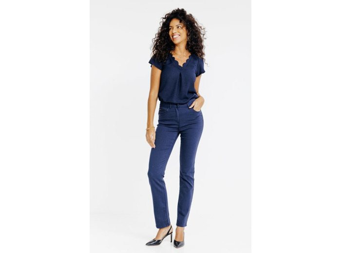 Pantalon coupe droite détail zip