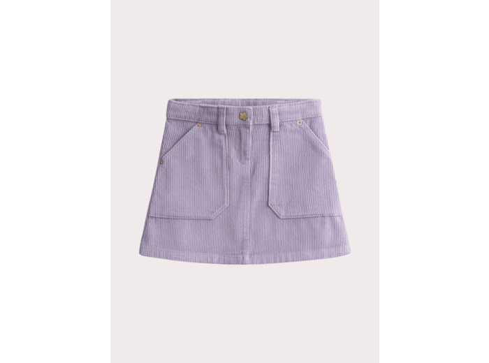 Jupe courte violette en velours côtelé pour fille