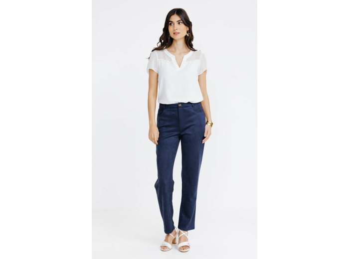 Pantalon 5 poches en suédine