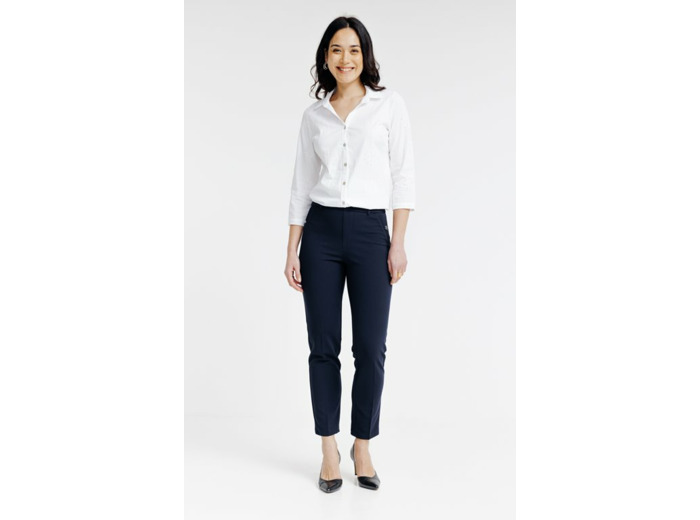 Pantalon de tailleur boutons fleurs