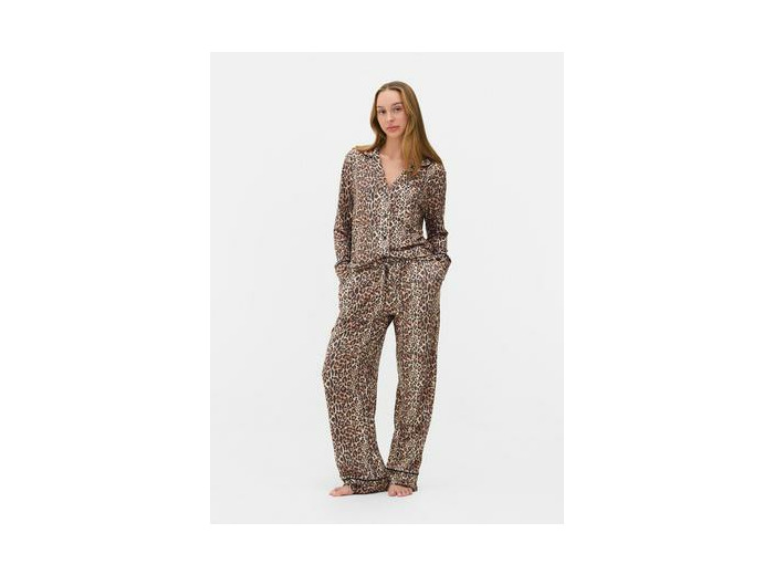Chemise de nuit léopard à boutons