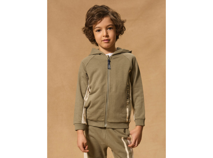 Gilet à capuche Kaki et Blanc