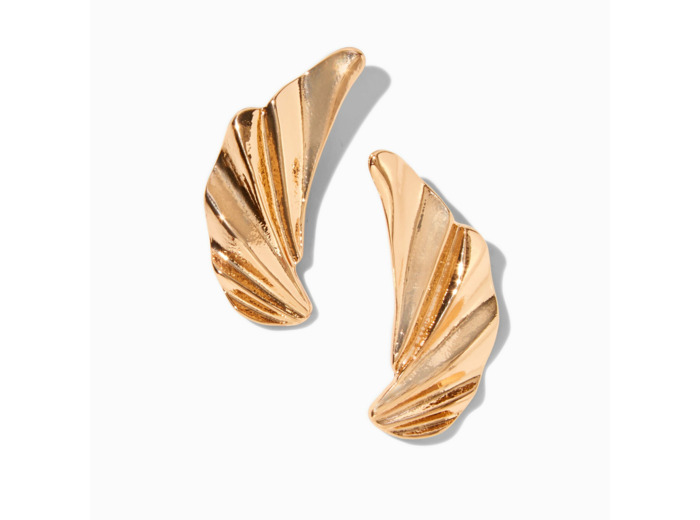 Boucles d'oreilles ailes froissées couleur dorée
