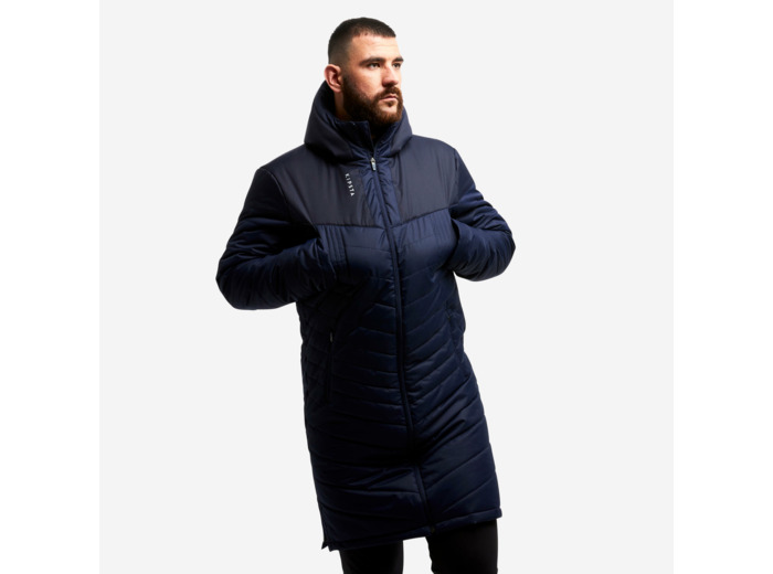 Parka de football longue adulte bleu foncé