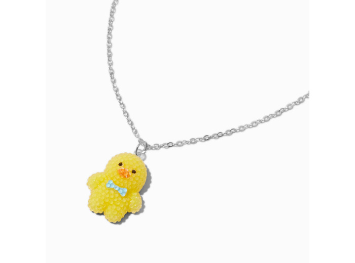 Collier à pendentif poussin bulle jaune
