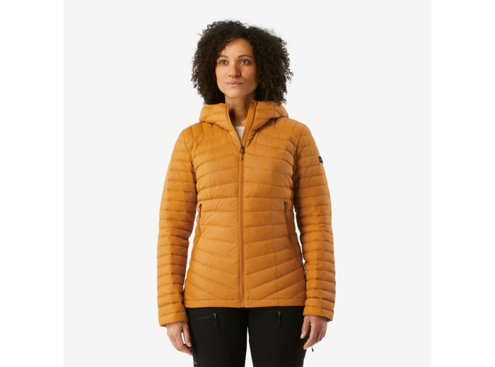 Doudoune à capuche en duvet de trek montagne - mt100 -5 °c - femme