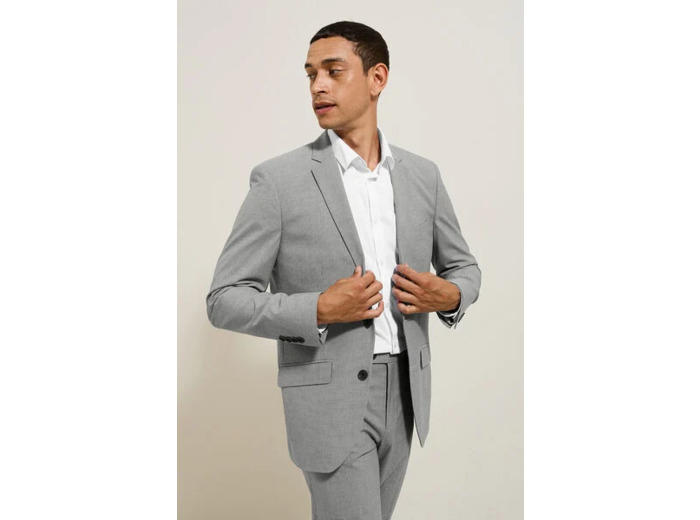 Veste de costume slim pied de puce - Gris moyen