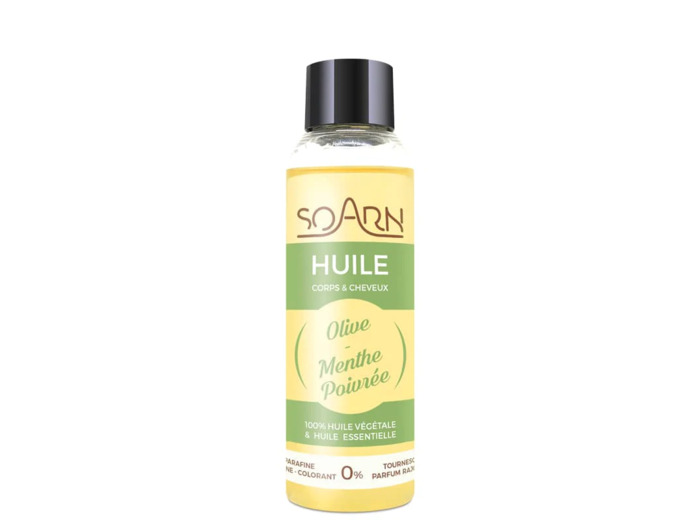 SOARN HUILE CORPS CHEVEUX OLIVE MENTHE POIVRE