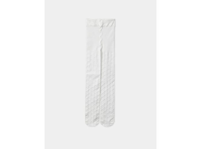 Collants microfibre écru à coeur