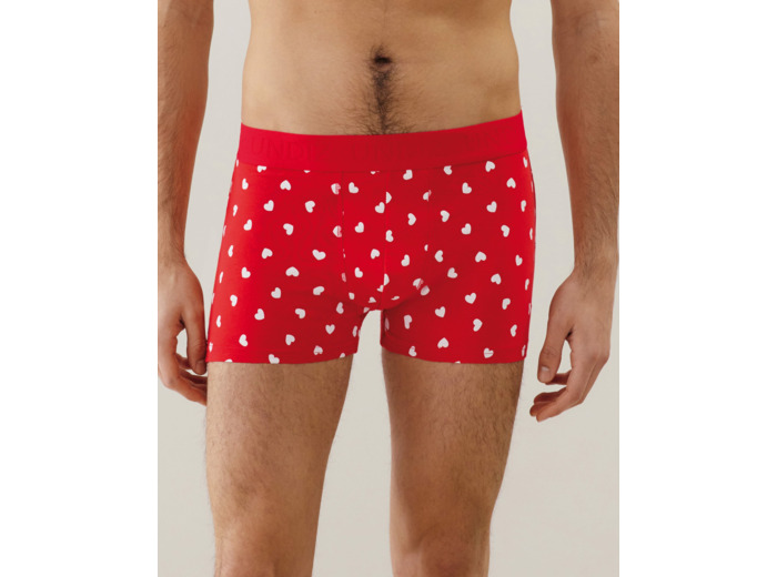 Boxer en coton à motifs coeur