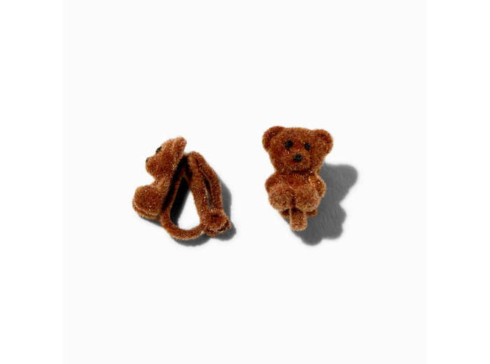 Boucles d'oreilles à clip ours en peluche