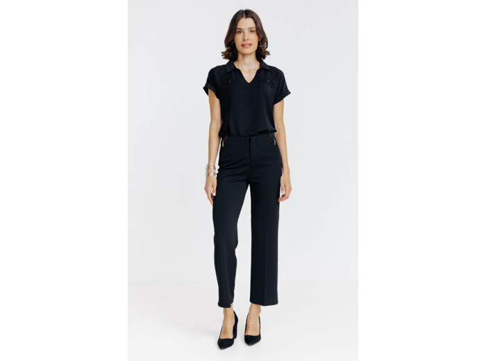Pantalon Large En Maille