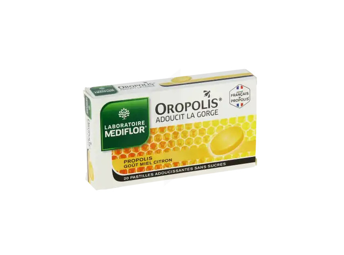 Oropolis Pastilles Sans Sucre Adoucissante Miel Citron B/20