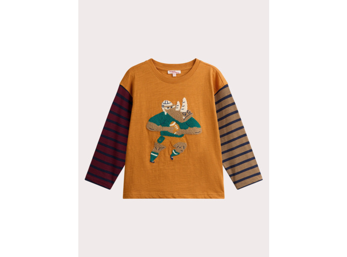 T-shirt animation rhino et manches rayées pour garçon