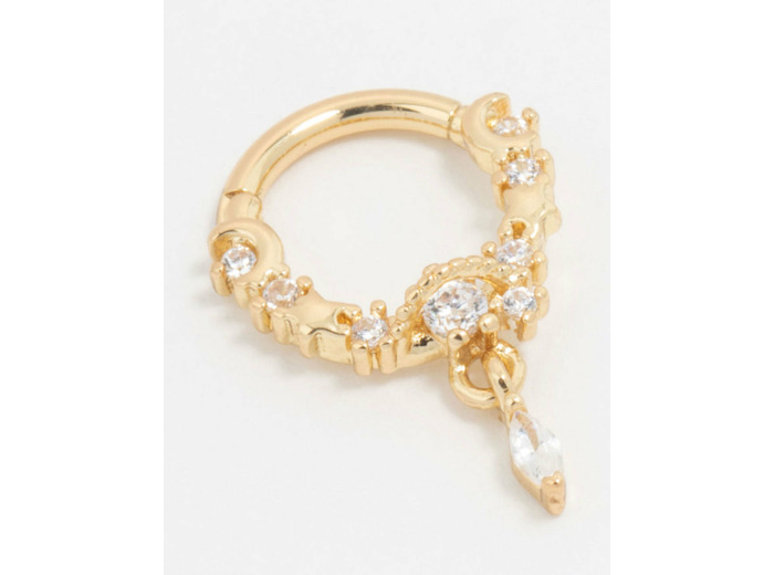 Gold Plated Surgical Steel Celestial Drop Clicker Ring