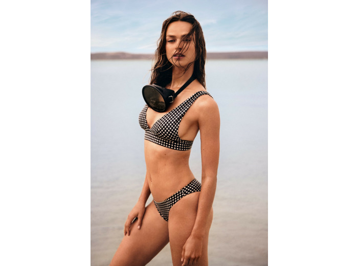 Triangle foulard haut de maillot à motif vichy