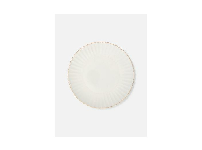 Assiette festonnée à détails dorés