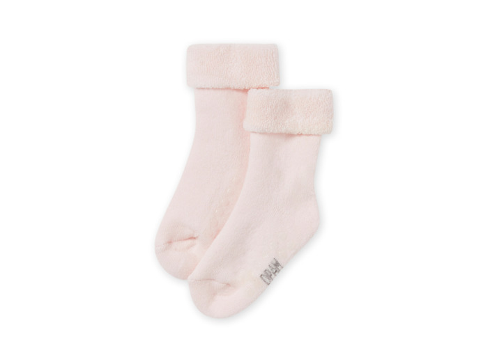 Chaussettes unies roses maille bouclette bébé fille