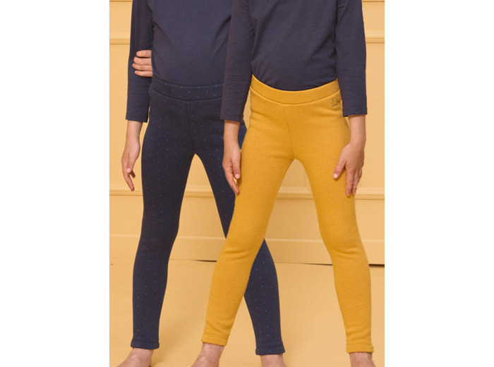 Lot de 2 leggings jaune et marine