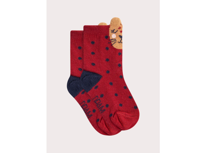 Chaussettes rouges animées pour bébé fille