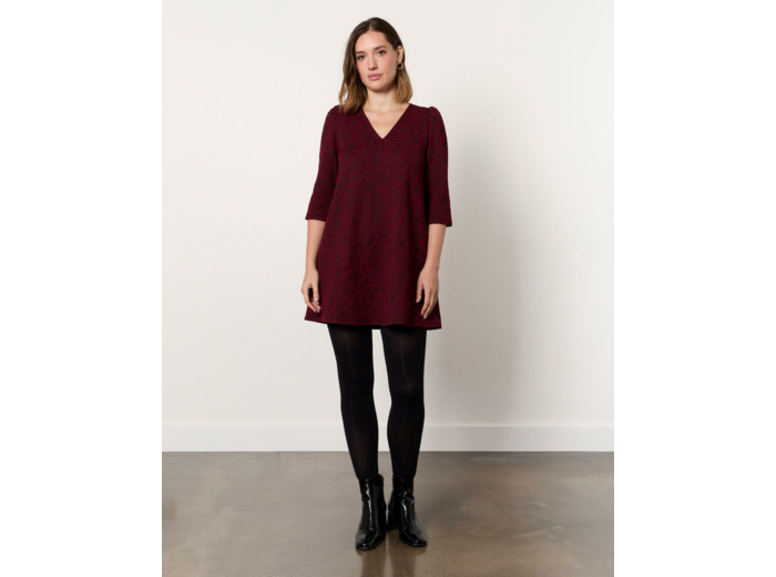 Robe courte bicolore BORDEAUX