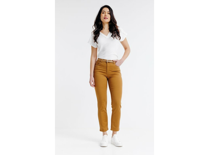 Pantacourt coton et ceinture