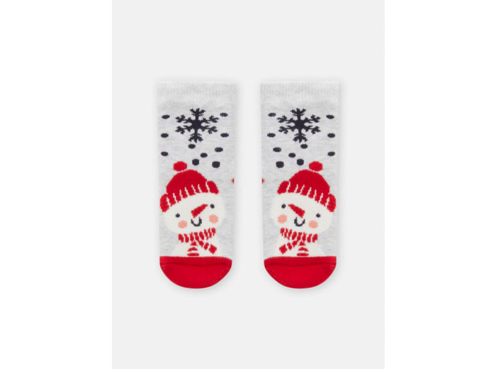 Chaussettes gris chiné noël pour bébé garçon