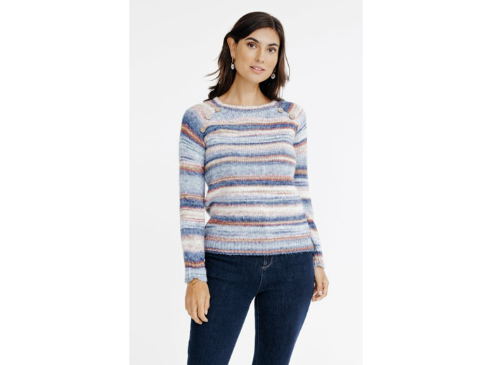 Pull Rayé Multicolore