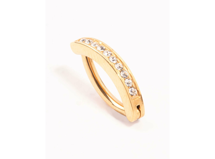 Gold Plated Titanium Curved Belly Ring