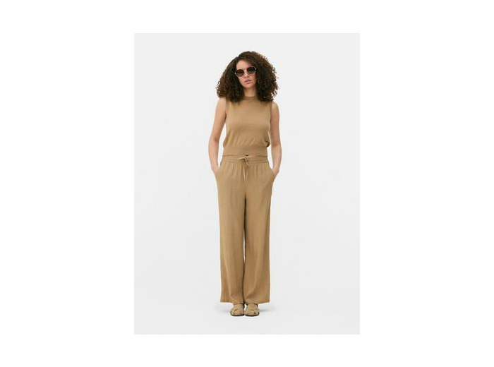 Pantalon large en tissu froissé