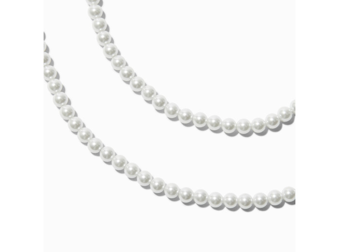 Collier 152,4 cm perle d'imitation blanc 3 mm classique