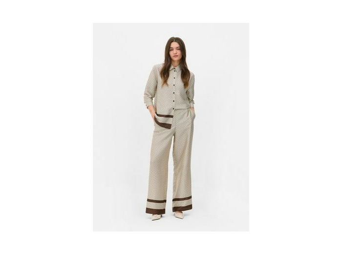 Pantalon large à motif géométrique