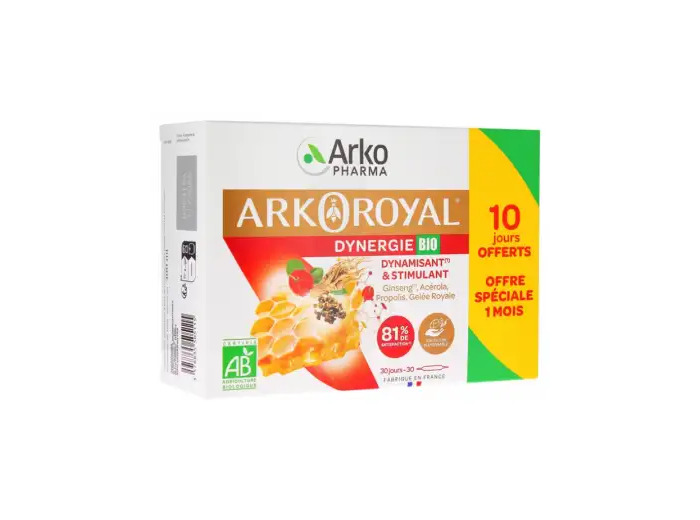 Arkoroyal Dynergie Bio Ginseng Gelée Royale Propolis S Buv 30amp/10ml