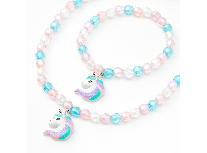 Parure de bijoux perlée licorne Claire's Club - Lilas, lot de 2