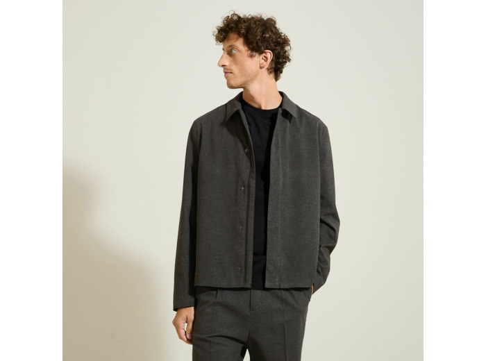 Veste mi-saison en flanelle - Gris moyen