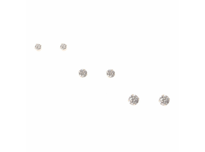 Clous d'oreille en zircon cubique effet dégradé en argent