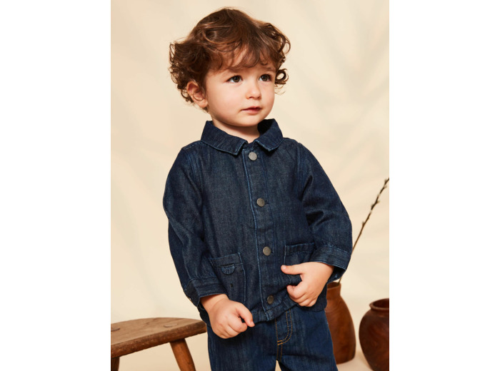 Veste bleue en jean à animation oreilles 3D
