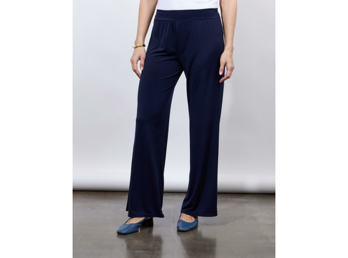 Pantalon long large uni MARINE Femme